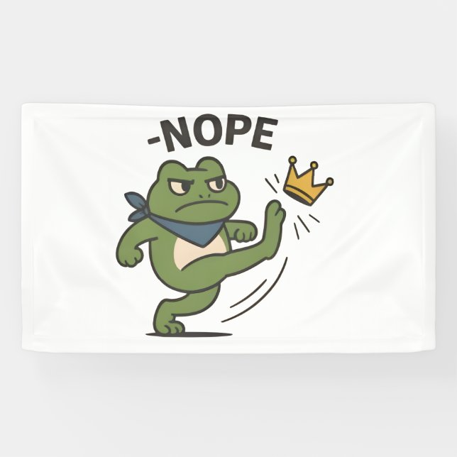 No Kings in America Frog No Kings Democracy Banner (Horizontal)