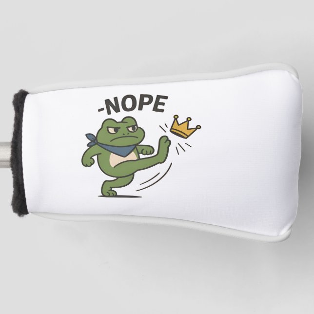No Kings in America Frog No Kings Democracy Golf Head Cover (Front)