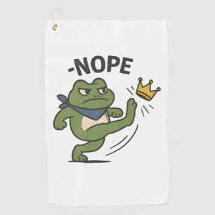 No Kings in America Frog No Kings Democracy Golf Towel
