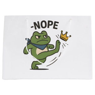 No Kings in America Frog No Kings Democracy Large Gift Bag