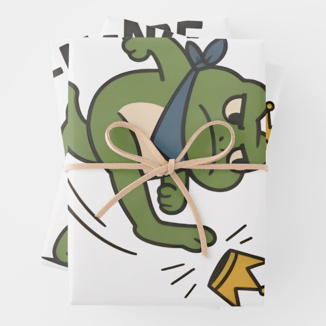 No Kings in America Frog No Kings Democracy Wrapping Paper Sheet (In situ)