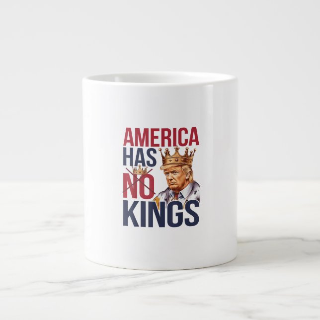 No Kings In America Funny America Has No King Poli Large Coffee Mug (Front)