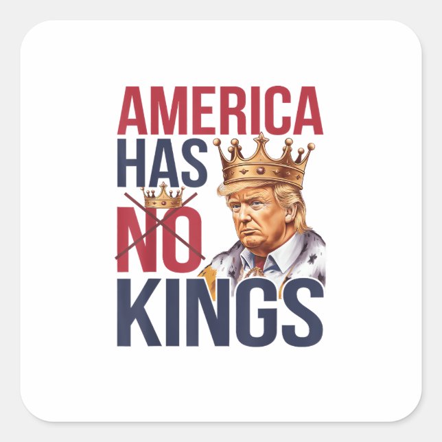No Kings In America Funny America Has No King Poli Square Sticker (Front)