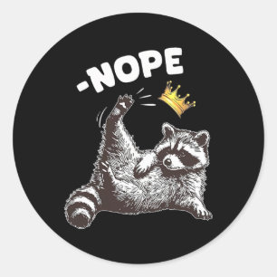 No Kings In America Funny Raccoon Funny Political Classic Round Sticker