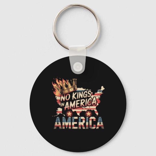 No Kings In America  Keychain (Front)