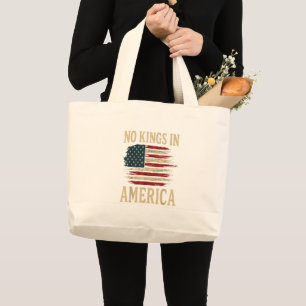 No Kings in America Large Tote Bag