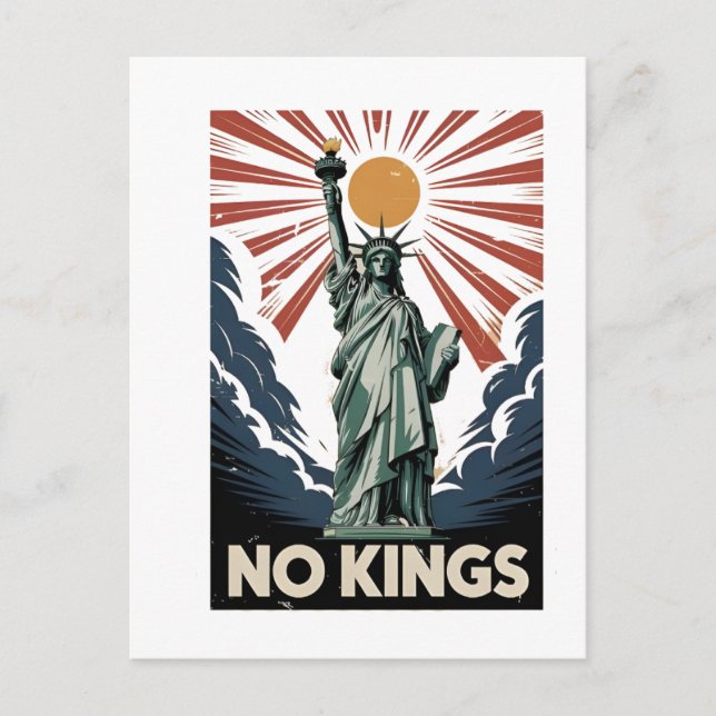 No Kings In America Liberity Status USA Democrats  Holiday Postcard (Front)