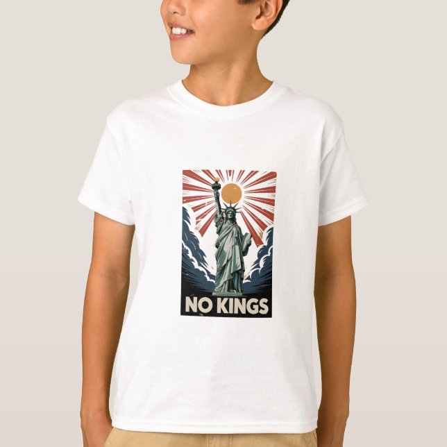 No Kings In America Liberity Status USA Democrats  T-Shirt (Front)
