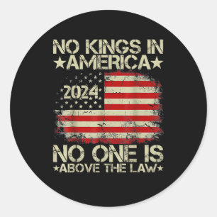 No Kings In America Minimal Clean Classic Round Sticker