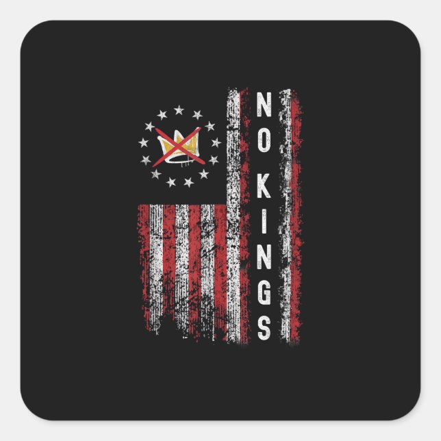 No Kings In America Minimal Clean Square Sticker (Front)
