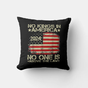 No Kings In America Minimal Clean Throw Pillow