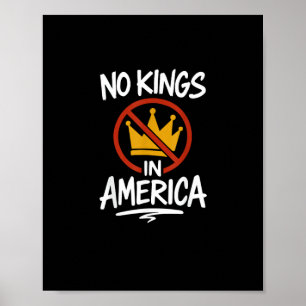 No Kings In America No Crown Minimal Clean Poster