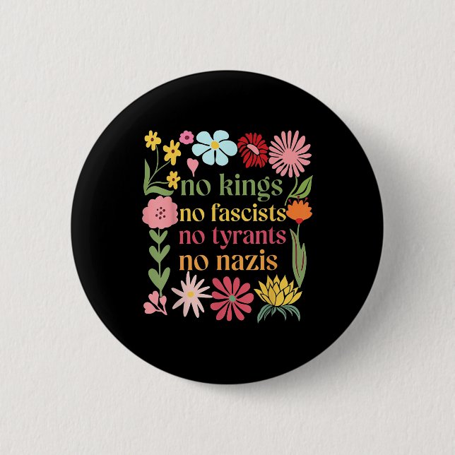 No Kings In America No Fascists We The People Poli 2 Inch Round Button (Front)