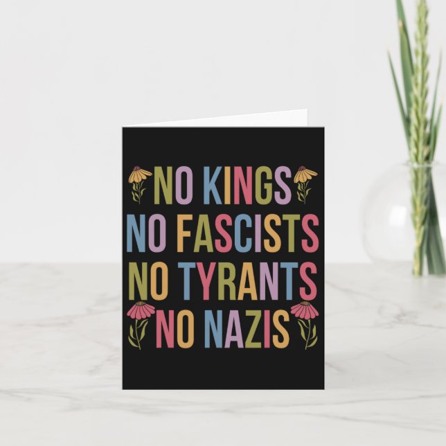 No Kings In America No Fascists We The People Poli Card (Front)