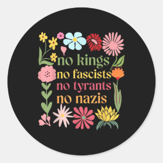 No Kings In America No Fascists We The People Poli Classic Round Sticker