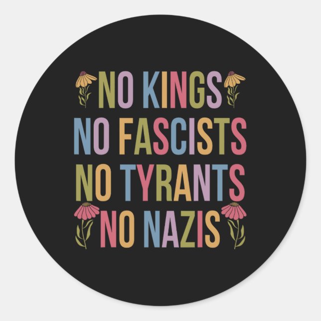 No Kings In America No Fascists We The People Poli Classic Round Sticker (Front)
