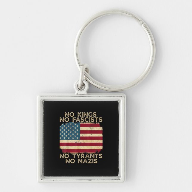No Kings In America No Fascists We The People Poli Keychain (Front)