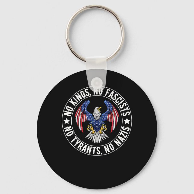 No Kings In America No Fascists We The People Poli Keychain (Front)