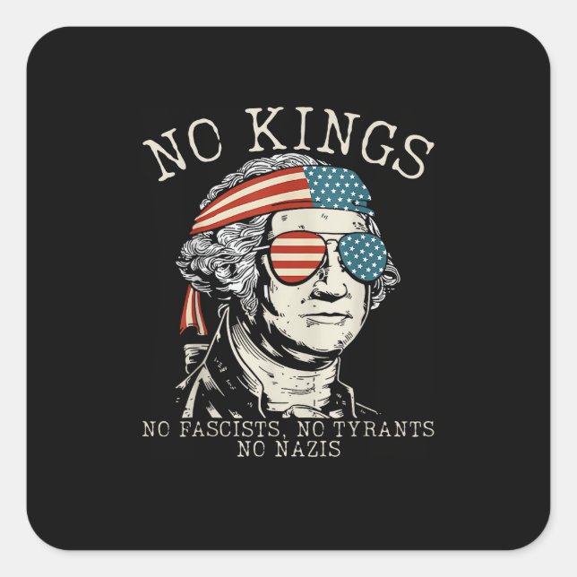 No Kings In America No Fascists We The People Poli Square Sticker (Front)