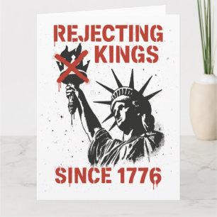 No Kings in America, No Kings Day Protest Card