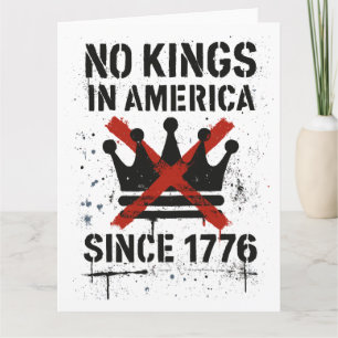 No Kings in America, No Kings Day Protest Card