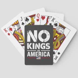 No Kings in America Patriotic American Flag Playing Cards