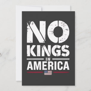 No Kings in America Patriotic American Flag Thank You Card