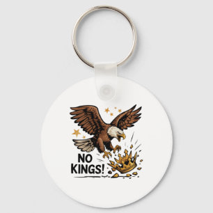 No Kings In America Patriotic Eagle Political Shir Keychain