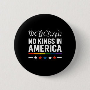 No Kings In America Patriotic Lgbt Pride Trans Pat 2 Inch Round Button