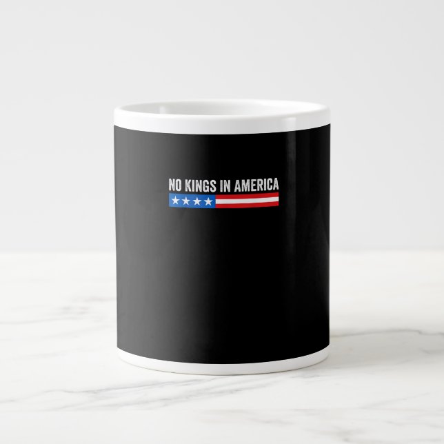 No Kings In America Patriotic Style Large Coffee Mug (Front)