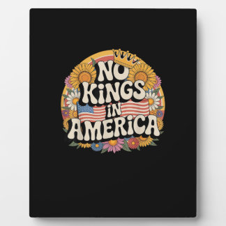 No Kings In America Patriotic Vintage Graphic Look Plaque