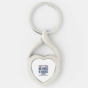 No Kings in America Patriotic Vintage Vector Desig Keychain