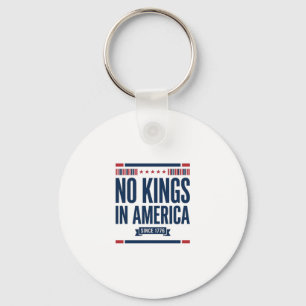 No Kings in America Patriotic Vintage Vector Desig Keychain