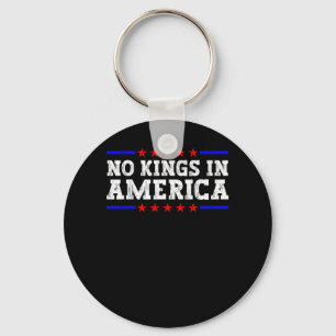 No Kings In America Resist Retro Vintage Graphic Keychain