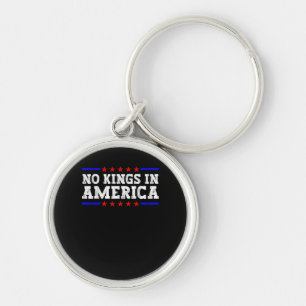 No Kings In America Resist Retro Vintage Graphic Keychain