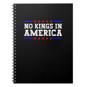 No Kings In America Resist Retro Vintage Graphic Notebook