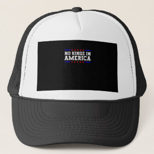 No Kings In America Resist Retro Vintage Graphic Trucker Hat