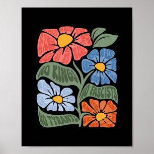 No Kings In America Resist Trump Protest Patriotic Poster