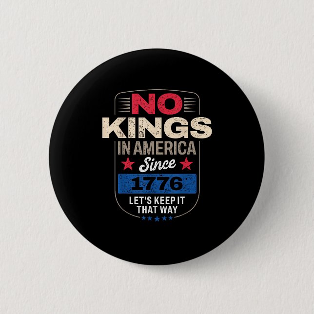 No Kings In America Retro Classic 2 Inch Round Button (Front)
