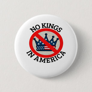 No Kings In America Retro Classic 2 Inch Round Button