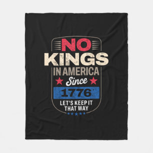 No Kings In America Retro Classic Fleece Blanket
