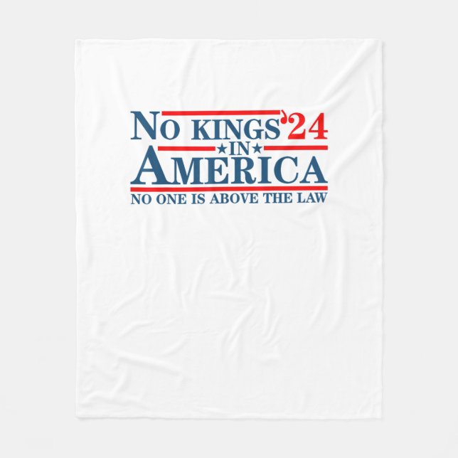 No Kings In America Retro Classic Fleece Blanket (Front)