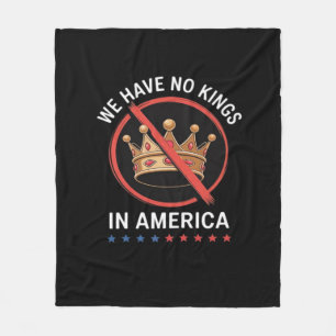No Kings In America Retro Classic Fleece Blanket