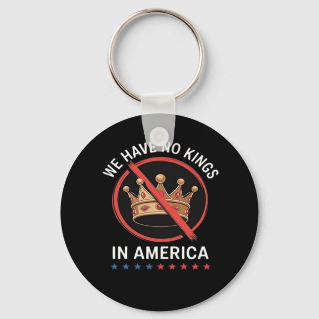 No Kings In America Retro Classic Keychain (Front)
