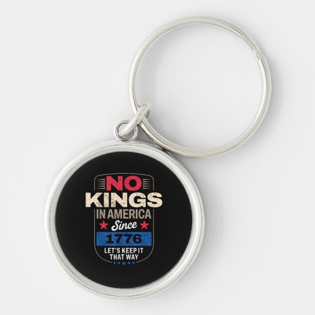 No Kings In America Retro Classic Keychain (Front)