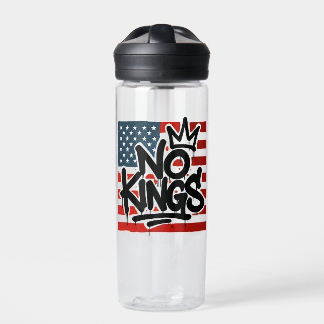 No Kings In America Save Democracy I Dissent Anti  Water Bottle (Front)