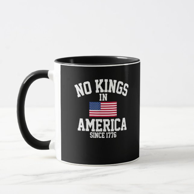 No Kings In America Since 1776 America Flag Mug (Left)