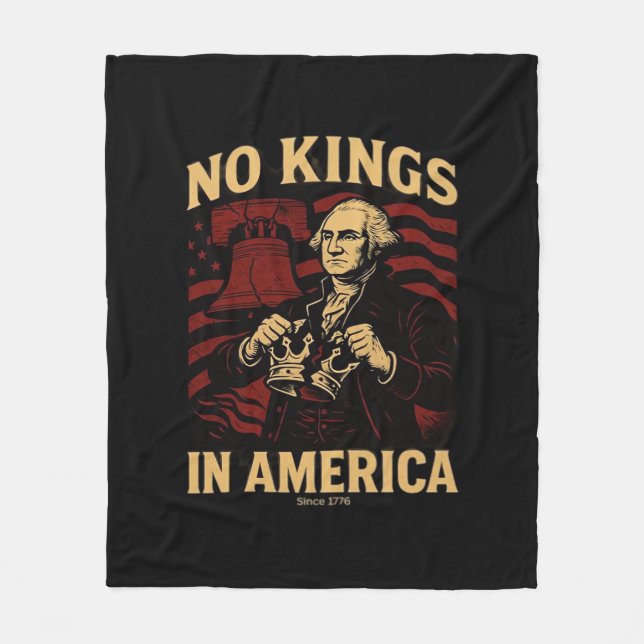 No Kings In America Since 1776 Anti-Donald Trumpp Fleece Blanket (Front)