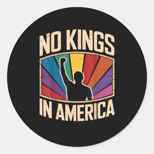 No Kings In America Since 1776 Creative Design Classic Round Sticker (Front)