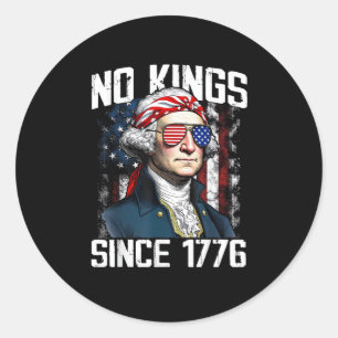 No Kings In America Since 1776 Distressed USA Classic Round Sticker
